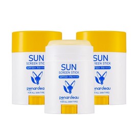 3pcs L'Ocean Renardo Sun Stick Stick-type solid sunscreen sun balm Contains natural ingredients SPF50 plus PA Plus Plus Plus Plus / 3개입 로쎄앙 르나르도 선스틱 스틱형 고체 선크림 선밤 자연유래성분 함유 SPF50플러스 PA플러스플러스플러스플러스