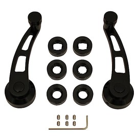 Pirate Mfg Hot Rod Black Billet Aluminum Long Window Crank Handle Kit