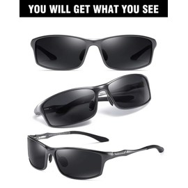 DUCO gafas de sol polarizadas para hombres para la conducción de pesca y deportes al aire libre con marco de metal Protección UV400 8201 (gris)