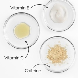 PURE RESEARCH Crema de ojos con cafeína para antienvejecimiento, ojeras, bolsas, hinchazón. Gran piel debajo de los ojos + ajuste facial, tratamiento de levantamiento de ojos para hombres y mujeres, 1.7 onzas
