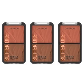 Catrice Butter Like Bronze & Contour Palette, Konturpuder, Nr. 020, Braun, langanhaltend, definierend, vegan, ohne Parabene, ohne Mikroplastikpartikel, Nanopartikel frei, 3er Pack (3x9g)
