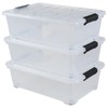 Yuright 20 L Clear Plastic Under Bed Storage Box Container,