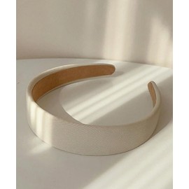 TERSE White Headbands for Women Trendy Non Slip Headband for Short Hair, Cute Ribbed Women Headbands Elastic Hair Bands for Women's Hair Fashion Hard Head Band Accessories for Women 1 Inch