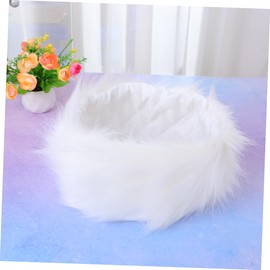 Healeved Imitated Fur Headband for Women Soft Warm White Headwrap Comfortable Fashionable Headdress for Cozy Accessory for Cold Weather Wear