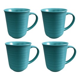 Elanze Designs Turquoise Matte Glaze Finish 17 ounce Stoneware Coffee Cup Mugs Set of 4