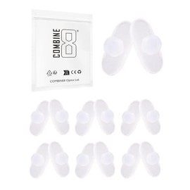 Combine8 6 Pairs Replacement Nose Pads Noses, Comfortable Non-Slip Eyeglass Nose Piece Pad, Slip-on Nosepads (Clear)