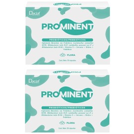 PROMINENT FLORA Probióticos + Prebióticos Vitamina D Cúrcuma Biotina Inulina 10 Billones UFC Microbiota Absorción de Nutrientes 60 Días