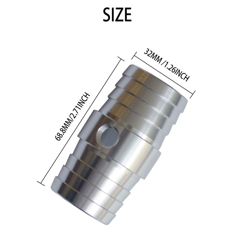 1-1/4" Radiator Hose Barb Coupler with 1/8" NPT Steam Port