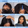 Cheetahbeauty Kinkystraight V Part Wig Human Hair with Elastic Drawstring