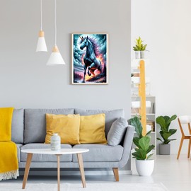 GDYEEH Horse Diamond Painting Adults, 5D Unicorn Diamond Painting Pictures Beginners, DIY Fantasy Round Full Drill Diamond Painting Embroidery Cross Stitch Gifts Home Wall Decor 30 x 40 cm