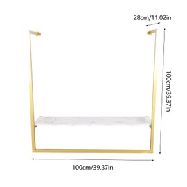 ILWorkTLs Clothing Store Wall Mounted Display Rack,Retail Garment Rack,Window Hanging Garment Racks,U-shaped Clothes Shelf,Wall-Mounted Clothes Rack,Gold（One Piece）