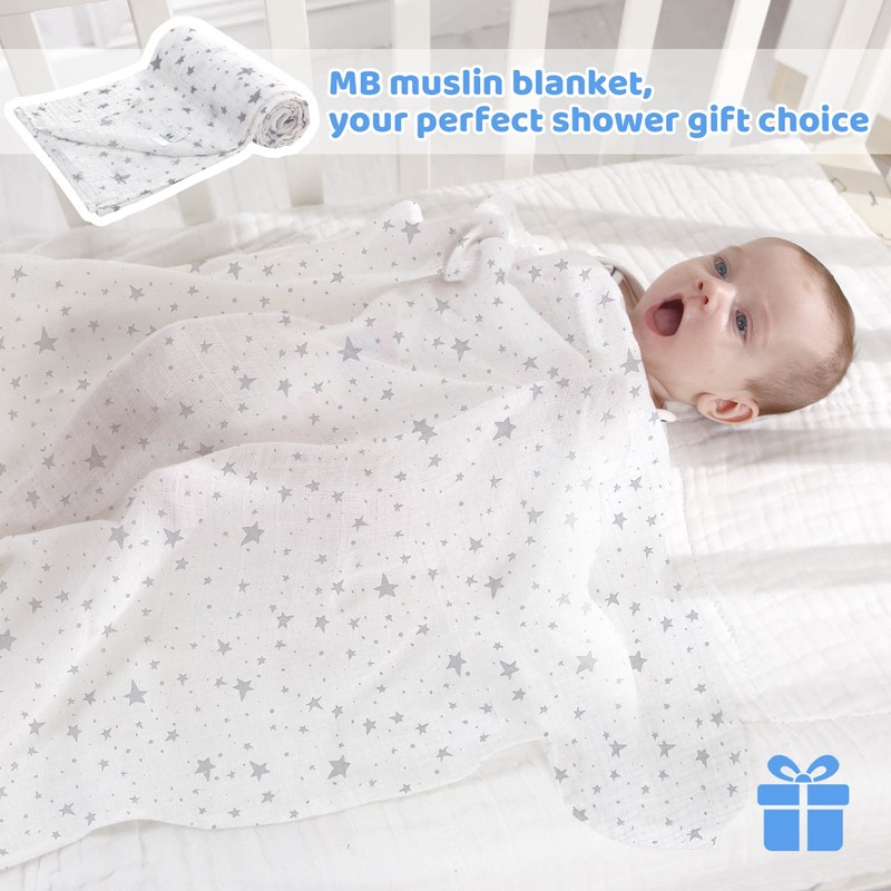 Miracle Baby muslin blanket swaddle Cotton Summer 110x150cm for Boys