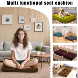 Gfobip Large Floor Pillow Cushion for Adults Meditation Cushion Large Floor Sitting Soft Seat Pillow for Tatami Living Room Yoga Chatting 22x22 Inch Wine Red