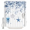 Coastal Eucalyptus Shower Curtain Set with Hook 72" x 72",Blue