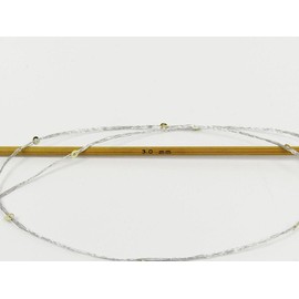 Petite Paillette Grey with Gold Mini Sequins Yarn - 50 Grams (1.76 oz) 400 m (437 Yards), Polyester, Metallic Sequins