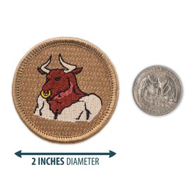 Minotaur Patrol Patch - 2" Diameter Round Embroidered Patch (Hook & Loop Fastener)