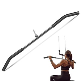 CINDALOG 39" LAT Pull Down Bar Attachment, LAT Pulldown Bar with Non-Slip Handle, LAT Bar Cable Machine Attachment for Gym, Strength Workout, Muscle Building