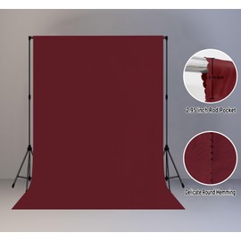 LYLYCTY Wine Red Backdrop 5x7FT Screen Backdrop for Photography Photo Booth Photoshoot Background Screen Video Recording Parties Curtain