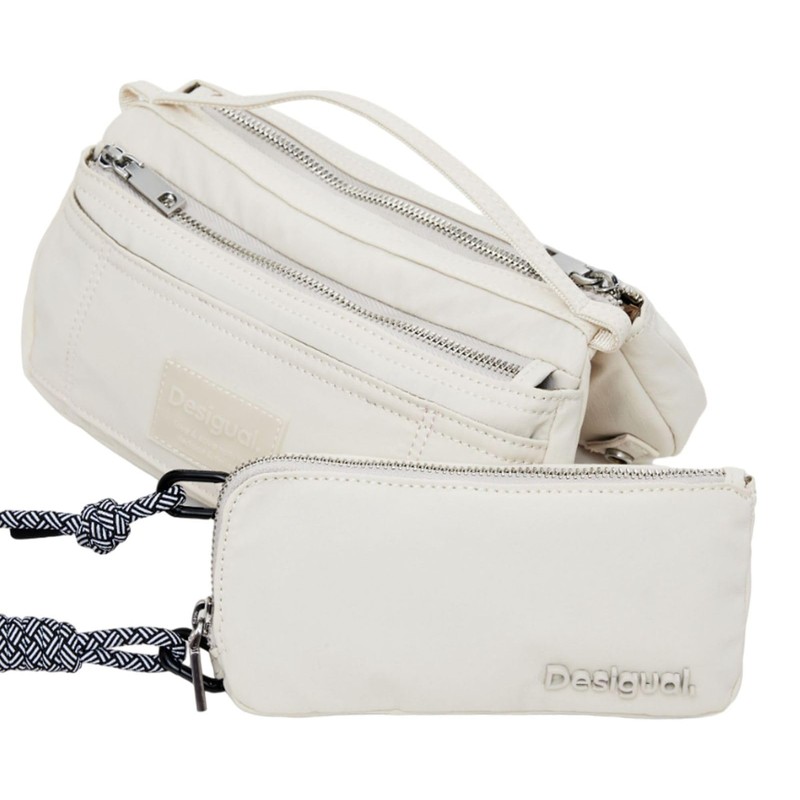 Desigual Women's Accessories Nylon Across Body Bag, White, White