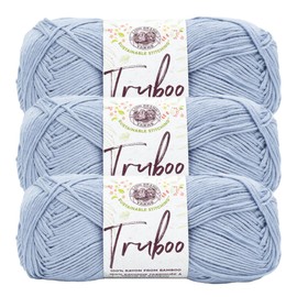 Lion Brand Yarn Truboo Yarn for Knitting and Crocheting, Breeze, 3 Pack