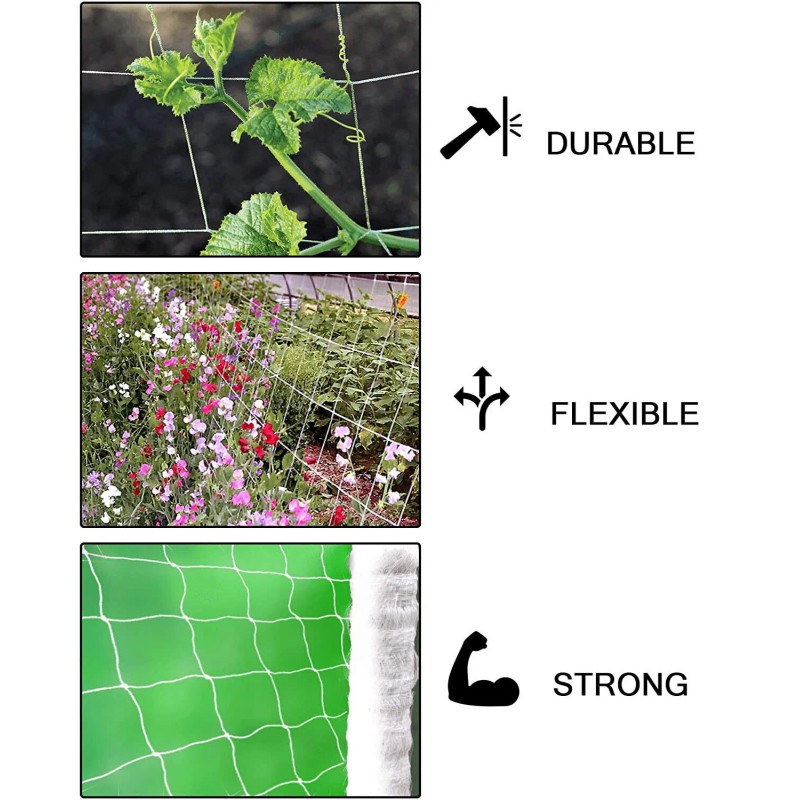 HK Gardening TRELLIS NETTING 5'x100' Plastic Plant Support Garden