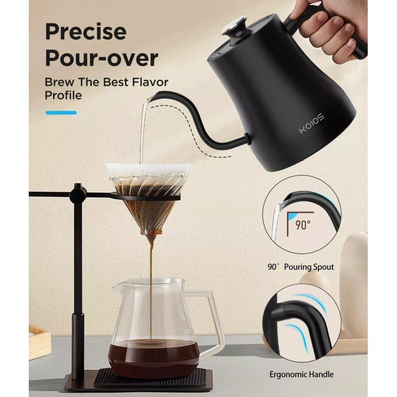 KOIOS Gooseneck Electric Kettle Temperature Control Pour Over Coffee Keep