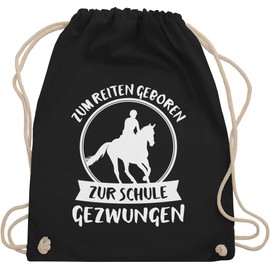 Shirtracer - Gym Bag Backpack - First Day of School & First Day of School Gift - Born to School Forced to Ride, 01 black