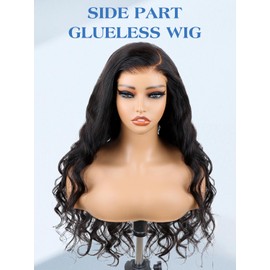 Ashart 26 Inch Side Part Wear and Go Glueless Wigs Human Hair Body Wave 7X5 HD Lace Front Wigs for Black Women Pre Plucked Pre Cut Pre Bleached Glueless Wig 180% Density