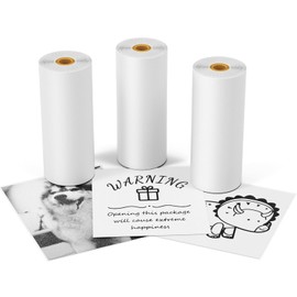 Ponek White Mini Printer Paper, Compatible with Sticker Maker Y02C/T02/M02X/M02L/Q02, 53mm x 6.5m Thermal Non-Sticky Paper for 10 Years, Thermal Printer Paper Suitable for Journal, Photo, Notes