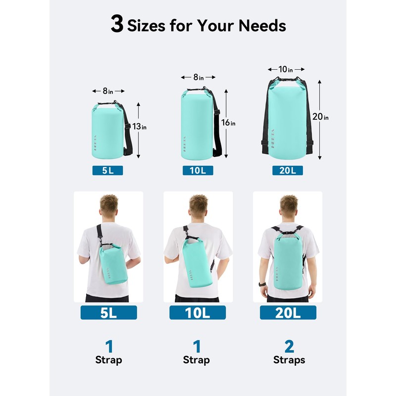 HEETA Waterproof Dry Bag for Women Men (Upgraded Version), Roll
