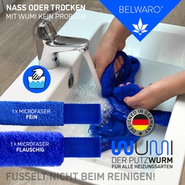 Wumi Radiator Cleaning Brush with 2 Extra Long Microfibre Hoses, Super Flexible & Washable, Lightning-fast Cleaning