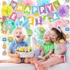 33PCS Easter Decorations Set, Happy Easter Banner, Pom Poms, Egg