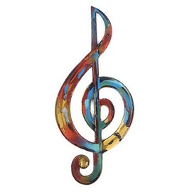 Colorful Treble Clef Metal Wall Decor