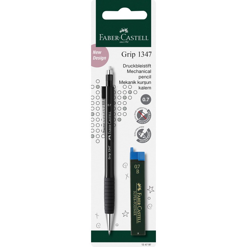 Faber Castell Grip 1347 Mechanical Pencil B Lead with 12