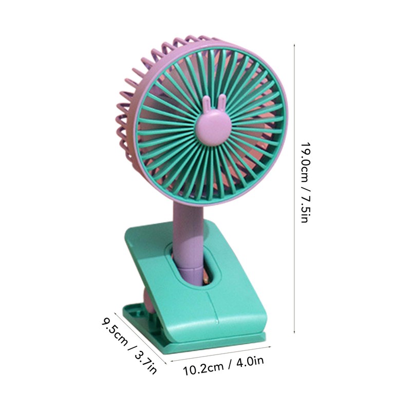 Mini Clip On Fan ABS Foldable USB Rechargeable Noiseless Small