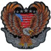 Ivamis Patriotic Biker Eagle Patch Iron on applique - 4x3.8