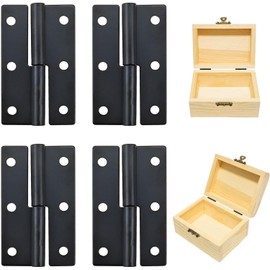 4 Pack Black Lift-Off Hinges 2.44" H Stainless Steel Hinges Right Left Handed Hinges Rust-Resistant Indoor and Outdoor Removable Hinges Black Door Hinges Small Lift-Off Hinge