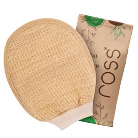 Ross Natural Ramie Bath Glove Scrubber Exfoliator for High Lather Cleansing (Pack of 1)
