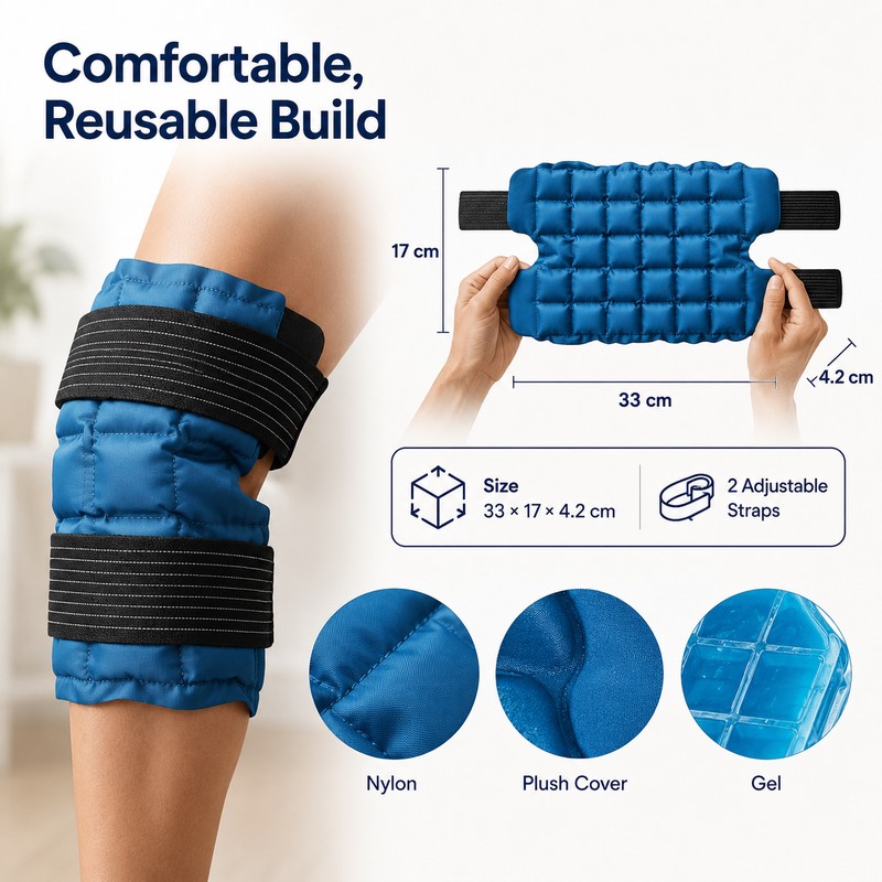 Reusable Knee Ice Pack Wrap for Hot & Cold Therapy