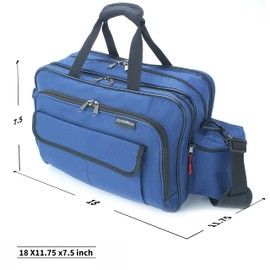 ASA TECHMED Nursing Bag with Compartments – Durable Medical Equipment Shoulder Bag for Nurses, Physicians, EMTs, Multi-Pocket, Nylon Reinforced, Adjustable Straps (Blue)