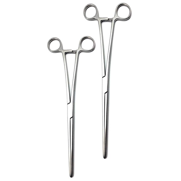 Multipurpose 2 Long Straight Hemostat Forceps 10" + 12" with