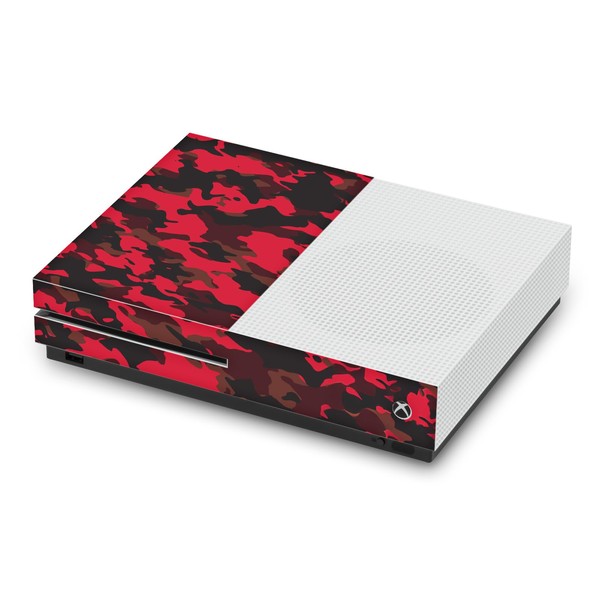 Head Case Designs Red Camo Camouflage Vinyl Sticker Gaming Skin Decal Cover Compatible With Xbox One S Console
