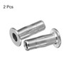 uxcell 1/4-20 Multi-Grip Rivet Nuts, 2pcs Pre-Bulbed Shank Flat Head