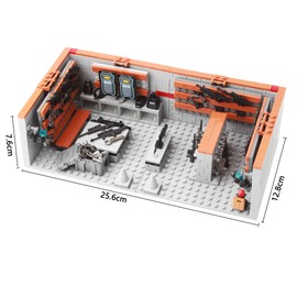 Armory Building Blocks for Mini Figures, 436 Pieces, Custom Clamping Blocks, Military Weapons Model Kit, Military Base Weapon Bearing Construction Set for Soldiers, Construction Toy Set