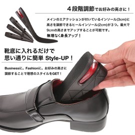 Phoenix Secret Insole, Up to 3.5 inches (9 cm), Unisex, One Size Fits Most, Mesh Material, Air Cushioned, Antibacterial, Odor Resistant, Insole, Black