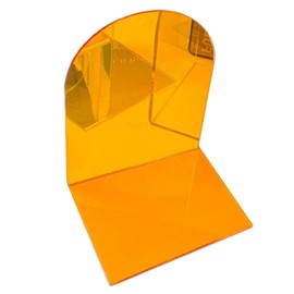 Cyrank 1 Pair of Bookends for Shelves, Book Organiser, Decorative Books, Acrylic Book Stands, Bookends, Decorative Bookends for Holding Books (Orange)