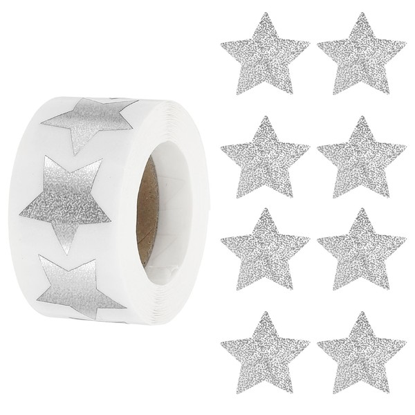 PATIKIL Star Stickers Roll 1 Inch / 25mm, 500pcs Sparkly