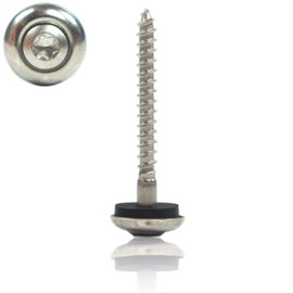 Stainless Steel Plumber Screws 4.5 x 35 mm 200 Pcs/Pack 2-Piece with EPDM Sealing Washer and TX20 Drive, Torx Spengler Screws Self-Sealing & Rustproof with Rounded Head - V2A Universal Screw