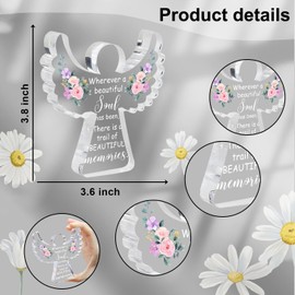 Sympathy Gifts, Angel Acrylic Memorial Bereavement Sign Gift, Grieving Gift, Remembrance Grief Dandelion Theme Gifts for Loss of Loved One, Sympathy Sign for Home Living Room Table Centerpiece Decor