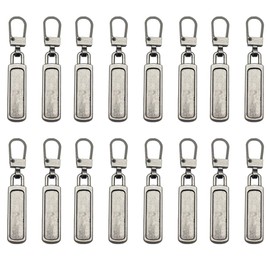 16PCS Zipper Pullers Metal Zipper Slider Pull Tab Replacement Zipper Pulls Repair for Luggage Suitcases Jackets Purse Backpacks (Silver)